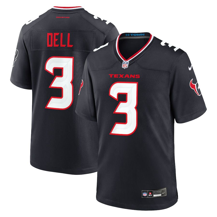 Men Houston Texans #3 Tank Dell Nike Navy Game NFL Jersey